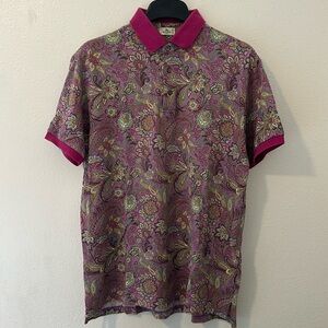 ETRO Purple/Green Paisley Polo Shirt